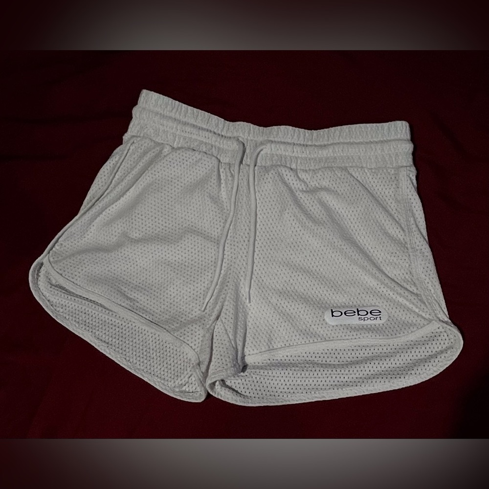 BeBe Sport White 2 Piece Set Bottom Shorts, Size Small